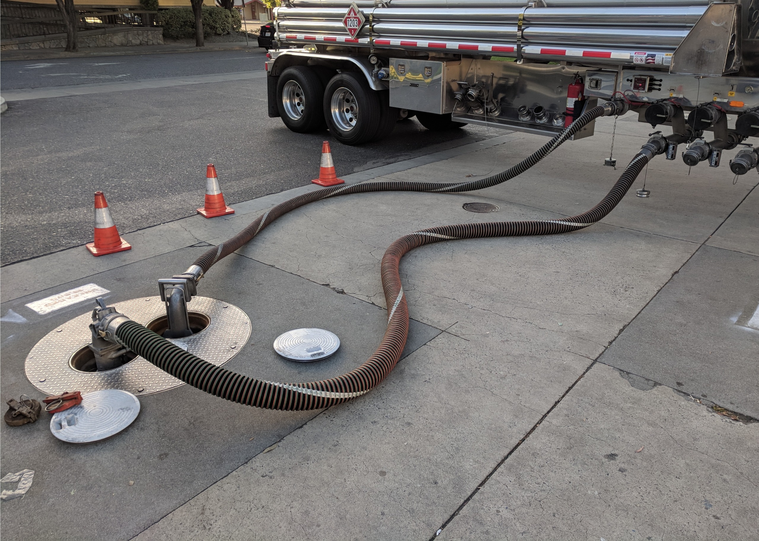 Underground Petrol Tank Filling Underground Petrol Tank Filling